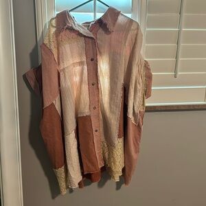 Oli & Hali very oversized short sleeve dress with distressing. Size S/M NWT